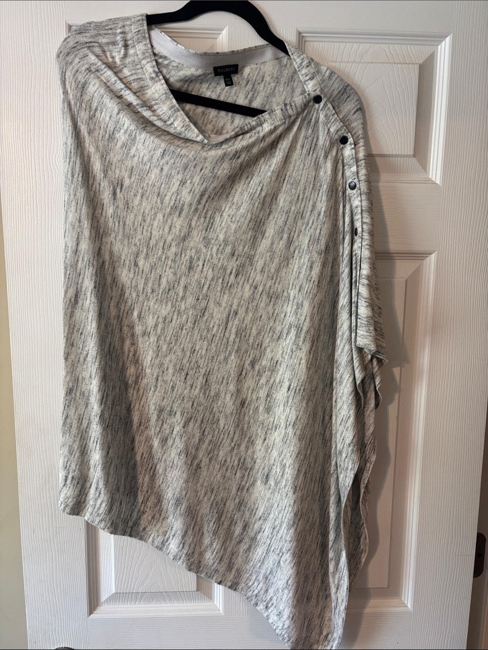Talbots Gray Marled Asymmetrical Shawl